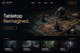 design squarespace board game creator website tabletop launch website game site