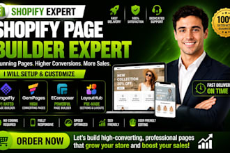 setup shopify page builder apps pagefly, gempages, ecomposer and layouthub