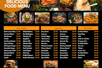 food menu, cafe menu, restaurant menu, bar menu, digital menu, coffee menu, menu