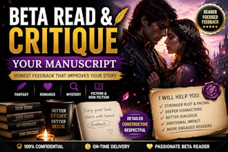 beta read and critique your fantasy romance manuscript