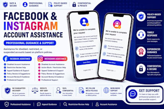assist with facebook and instagram account support