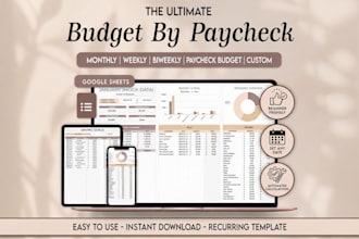 design editable excel or google sheets budget or invoice template budget planner