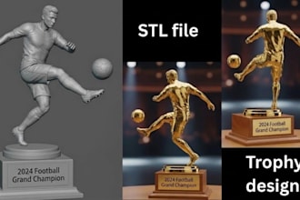 design custom 3d trophy, award, medal model for 3d printing and  rendering