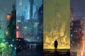 create futuristic cyberpunk city for you