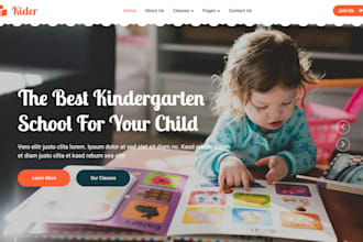 build kindergarten website preschool daycare website or childcare website