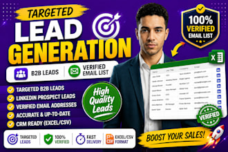 targeted b2b lead generation linkedin leads verified email list for researcher
