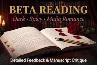 beta read dark spicy mafia romance novels with detailed feedback, chapter review