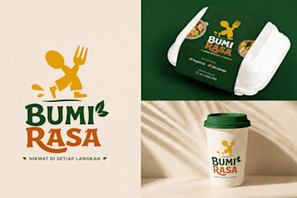 setup restaurant branding design or redesign food packaging and restaurant logo