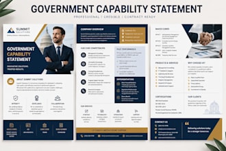 design government capability statement, government contract bid proposal writing