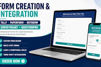 create and integrate tally, paperform, outgrow, surveyheart, questionpro
