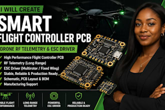 create smart flight controller pcb drone rf telemetry and esc driver