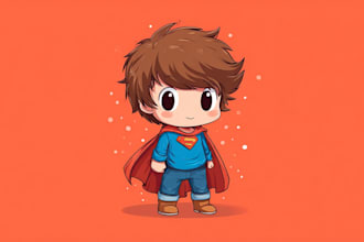 draw a cute and funny cartoon illustration