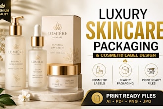 design luxury skincare packaging and cosmetic label design