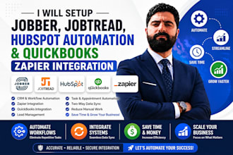 setup jobber jobtread ghl hubspot automation and quickbooks zapier integration