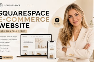 set up a professional squarespace ecommerce store with full product and payment