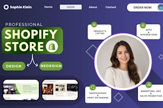 build, design or redesign shopify store, shopify dropshipping store, shopify pod