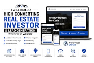 build a high converting real estate investor, lead generation wordpress website