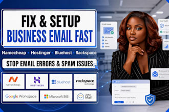 setup namecheap hostinger bluehost godaddy rackspace email hosting dns