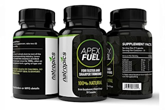 design modern supplement label and bottle packaging
