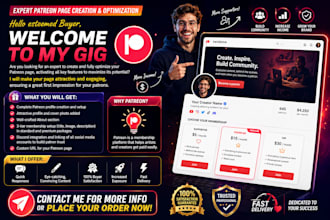 do complete patreon page setup and management