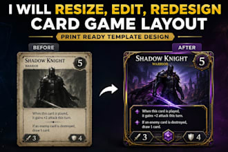 design, edit and resize tarot, poker, oracle card game layouts, template design