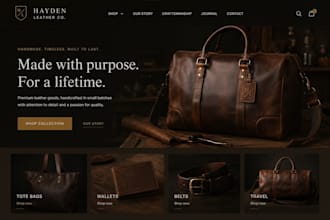 design squarespace leather goods maker website bags website artisancraft website