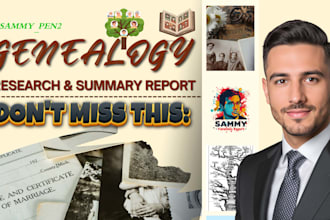 do genealogy research, family history and ancestry tracing with genealogy report