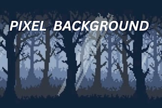 pixel background scene and parallax layers for your game or stream