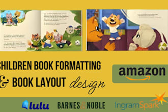 do incredible children book formatting layout design, picture book