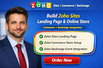 build zoho sites landing page zoho webite commerce backstage for online store