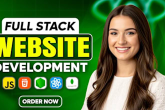 do full stack webite in php laravel, react website javascript python django next