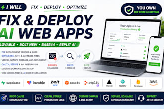 fix lovable bolt new base44 supabase replit ai web app deploy aws vercel netlify