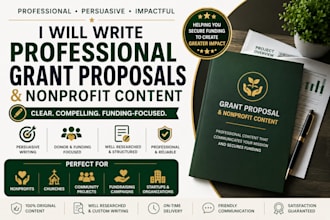 write professional grant proposals and nonprofit content