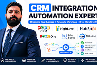 integrate zoho CRM gohighlevel hubspot zoho one zoho books ai chatbot automation