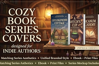 design a matching book series cover set for indie authors