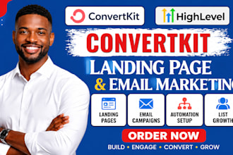 design convertkit landing pages and email marketing campaigns
