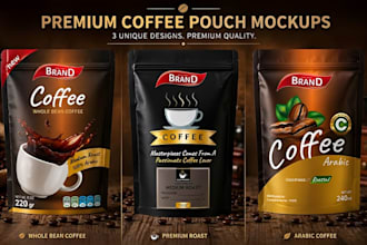 design premium coffee pouch and food packaging design