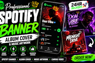 design professional spotify banner album cover and music artwork