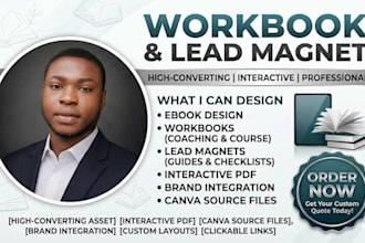 design a professional canva ebook, lead magnet, or workbook