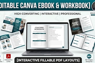 design interactive fillable pdf, canva ebook, or lead magnet workbook