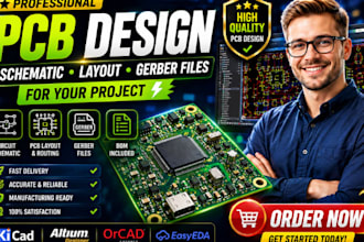 design pcb layout, circuit schematic and gerber files for your project