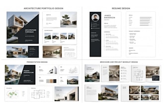 design unique architecture portfolio resume cv presentation and brochure