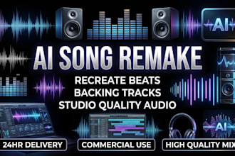 remake song recreate beat remake ai song, recreate instrumental mixing mastering