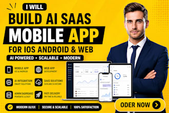 build ai saas mobile app for ios android and web app development