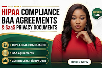 write hipaa baa, privacy policy, compliance audit for healthcare clinic saas app