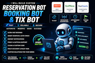 do resy reservation bot, golfnow bot, booking bot, tix bot, uk driving test bot