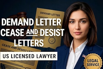 draft a professional demand letter, cease and desist letter as a US lawyer