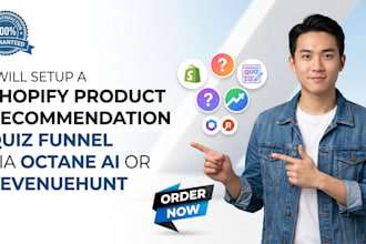 setup a shopify product recommendation quiz funnel via octane ai or revenuehunt