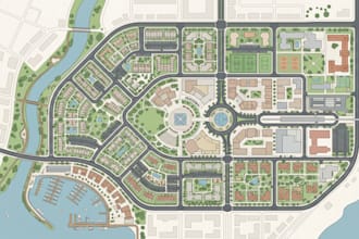 design minimalist vector map, city map, site plan map and business location map