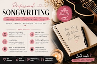 emotional songs and lyrics as your professional songwriter